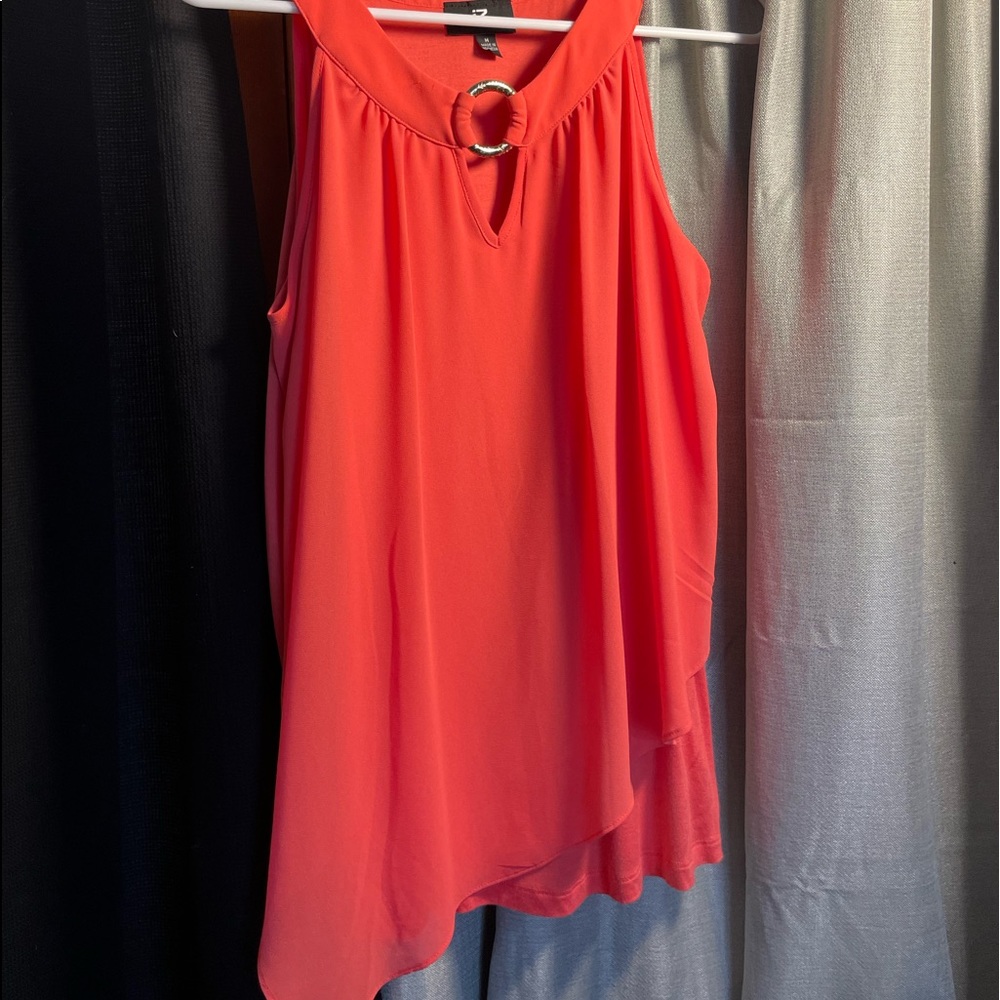 Dressy coral tank top